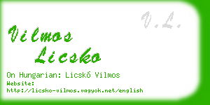 vilmos licsko business card